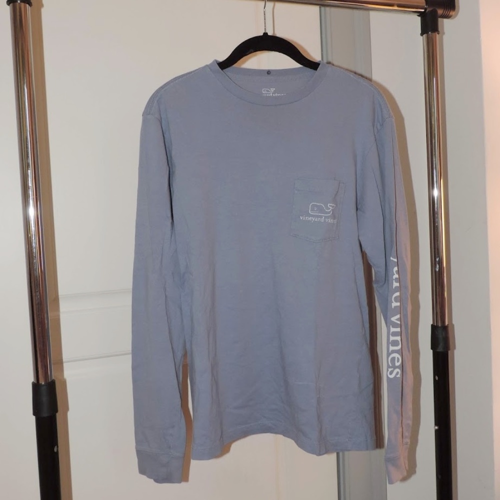 Vineyard Vines Long Sleeve Whale Print Tee Blue